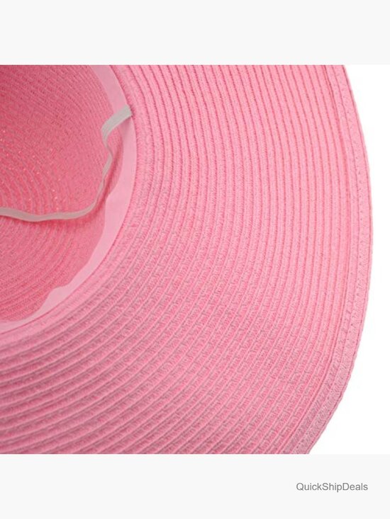 Wide Brim Roll-up Floppy Sun Hat Paper Straw Foldable
